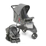 Carrinho 3 Rodas Travel System Cross Trail Grafite com Bebê conforto e Base - Galzerano