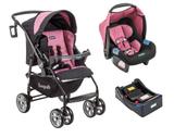 Carrinho At6 K com Bebê Conforto e Base Preto Rosa Burigotto