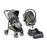 Carrinho Bebê Galzerano Olympus Grafite 1440 vira moisés com Bebê Conforto Cocoon e Base