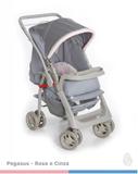 Carrinho Bebê Pegasus Cinza Rosa Galzerano