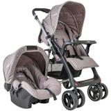 Carrinho Bebê Travel System Kiddo Zap + Nest Mescla Cappuccino