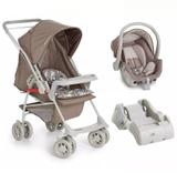 Carrinho Berço-Passeio com Bebê Conforto Milano Reversível Panda + Base - Galzerano