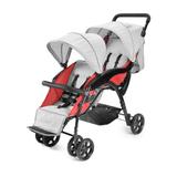 Carrinho Berço-passeio Para Gêmeos Double Weego Vermelho