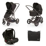 Carrinho de Bebê ABC Design Como 4 Woven Black + Moisés + Bebê Conforto.