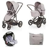 Carrinho de Bebê ABC Design Como 4 Woven Grey + Moisés + Bebê Conforto