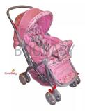Carrinho de Bebê Berço/Passeio com alça reversível Júnior Rosa Flores Color Baby
