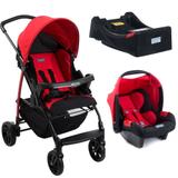 Carrinho de Bebe Burigotto Ecco com Bebe Conforto e Base Red