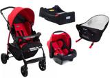 Carrinho de Bebe com Bebe Conforto - Base e Ninho Pramette Burigotto Ecco Red