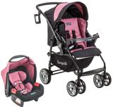 Carrinho de Bebe com Bebe Conforto Burigotto AT6 K Preto e Rosa
