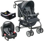 Carrinho de Bebe com Bebe Conforto e Base Burigotto AT6 K Preto e Cinza