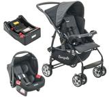 Carrinho de Bebe com Bebe Conforto e Base Burigotto Rio K Geo Preto