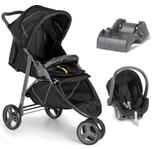 Carrinho de Bebe com Bebe Conforto e Base Cross Black - Galzerano
