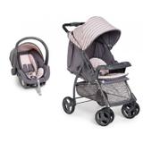 Carrinho de Bebe com Bebe conforto Galzerano San Remo Grafite e Rosa