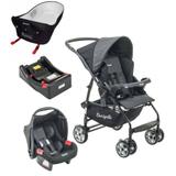 Carrinho de Bebê com Bebê Conforto Rio K Geo Preto + Base + Ninho Pramete - Burigotto