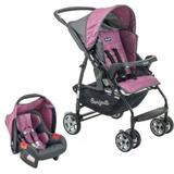 Carrinho de Bebê com Bebê Conforto Rio K Geo Rosa - Burigotto