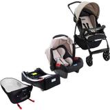 Carrinho de Bebe Ecco Cappuccino com Bebe Conforto + Base e Ninho Pramette - Burigotto