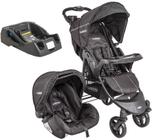 Carrinho de Bebe Kiddo Omega Preto + Bebe Conforto + Base