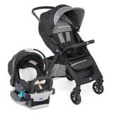 Carrinho de Bebe Kwik.One Black (Preto) + Cadeira para Auto KeyFit - Chicco