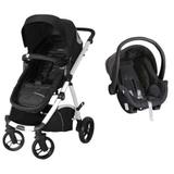 Carrinho De Bebê Maly Preto / Branco + Bebê Conforto - Dzieco