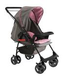 Carrinho De Bebê Milano Rever II Preto Gra. Rosa - Galzerano