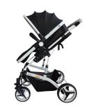 Carrinho de Bebê Moisés com Bebê Conforto - Blu - Preto - Dardara