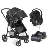 Carrinho de Bebê Moisés Gero Preto + Bebê Conforto + Base - Galzerano
