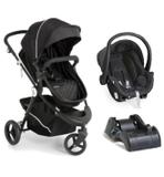 Carrinho de Bebê Moisés Golden Black White + Bebê Conforto e Base - Galzerano