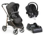 Carrinho de Bebê Moisés Olympus Black + Bebê conforto + Base - Galzerano