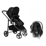 Carrinho de Bebê Moisés Olympus Black (Preto) + Bebê Conforto - Galzerano