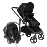 Carrinho de Bebê Moisés Olympus Black (Preto) + Bebê Conforto - Galzerano