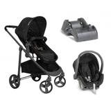 Carrinho de Bebê Moisés Olympus Preto + Bebê Conforto + Base - Galzerano