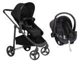 Carrinho de Bebê Moisés Olympus Preto com Bebê Conforto - Galzerano