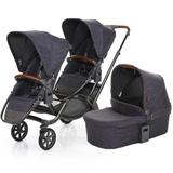 Carrinho de Bebê Para Gêmeos ABC Design Zoom + Moisés Style Street