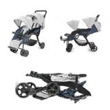 Carrinho de bebe para gemeos berco e passeio com inclinação dobravel luxo - Gimp