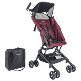 Carrinho De Bebê Passeio Alumínio Nano Portátil Bolsa Preto c/ Vinho Kiddo