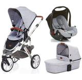 Carrinho de Bebê Salsa 3 Rodas Graphite Gray (Cinza) + Moisés + Bebê Conforto - ABC Design