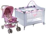 Carrinho de Bebê Stillo Coruja - 0 a 15kg + Berço Portátil Voyage Funny Desmontável