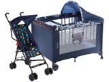 Carrinho de Bebê Stillo Dinossauros - 0 a 15kg + Berço Voyage Funny Desmontável