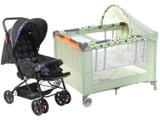 Carrinho de Bebê Stillo Unissex - 0 a 15kg + Berço Portátil Voyage Funny Desmontável