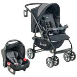 Carrinho de Bebê Travel System AT6 K Preto e Cinza-Burigotto