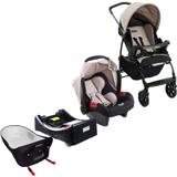 Carrinho de Bebê Travel System Burigotto Ecco Cappuccino + Base e Ninho Pramette