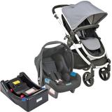 Carrinho de Bebê Travel System Burigotto Soul Gray Black + Base