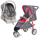 Carrinho de Bebê Travel System Cross + Base Grafite Galzerano