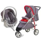 Carrinho de Bebê Travel System Cross + Cocoon Grafite Galzerano