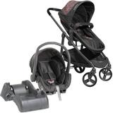 Carrinho de Bebê Travel System Galzerano Olympus Grafite Rosa + Base