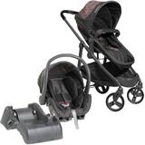 Carrinho de Bebê Travel System Galzerano Olympus Grafite Rosa + Base