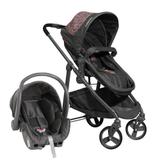 Carrinho de Bebê Travel System Galzerano Olympus Grafite Rosa + Cocoon