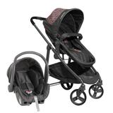 Carrinho de Bebê Travel System Galzerano Olympus Grafite Rosa + Cocoon