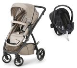 Carrinho de Bebê Travel System Maly Beige Black + Bebê Conforto - Dzieco