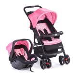 Carrinho De Bebê Travel System Moove Cosco Rosa Trama